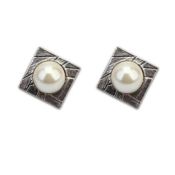 High Quality Square Design Jewelry Big Pearl Afican Earrings